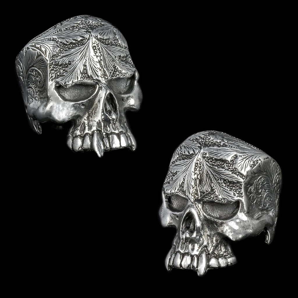 Engraved Skull Ring Curiouser Collective