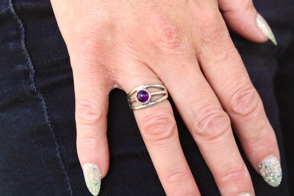 Amethyst Small Banded Ring Curiouser Collective