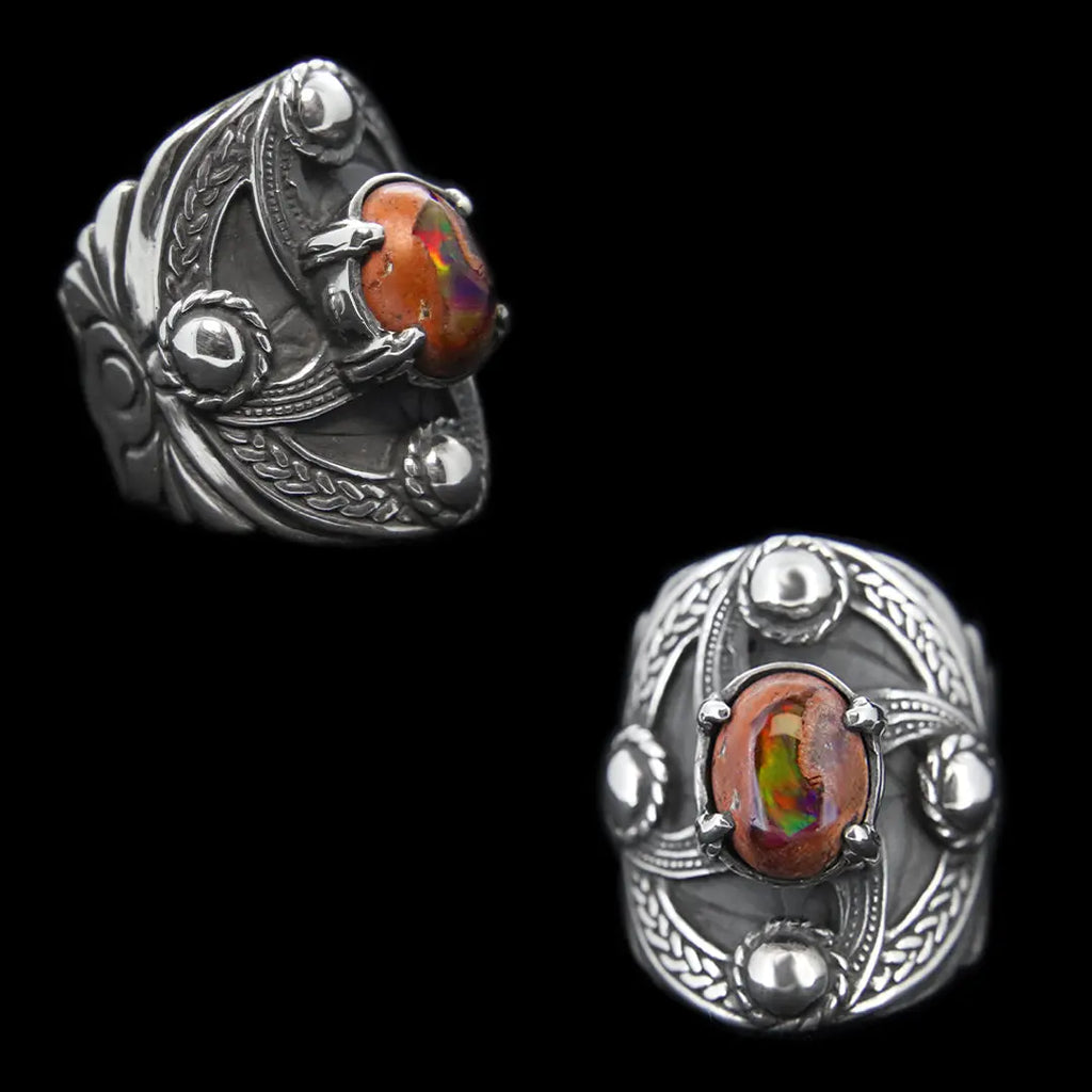 Celtic Shield - Mexican Fire Opal Curiouser Collective