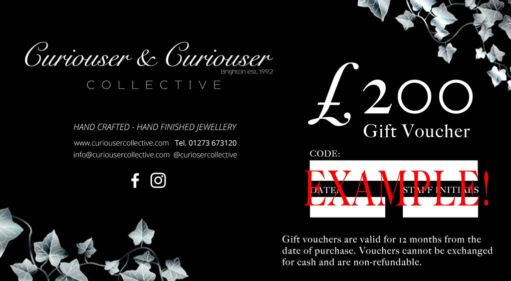 Curiouser Collective Gift Vouchers ONLINE ONLY Curiouser Collective