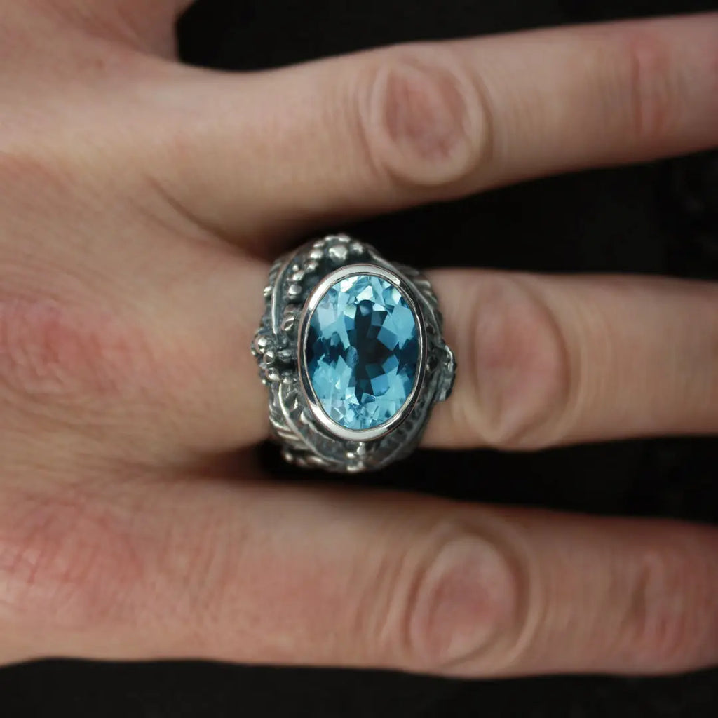 Dumbledore Ring  Topaz - Blue - H.P Curiouser Collective