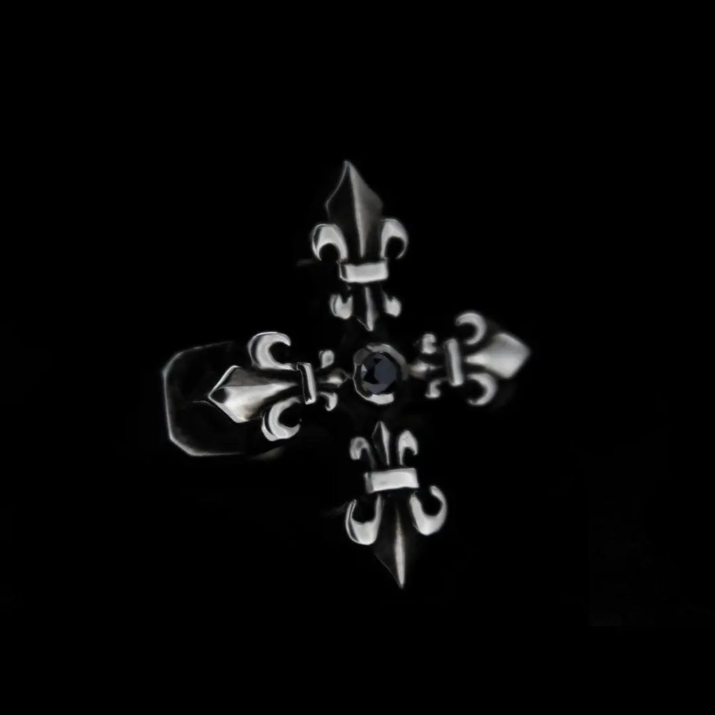 Gothic Cross Ring - Garnet... Curiouser Collective