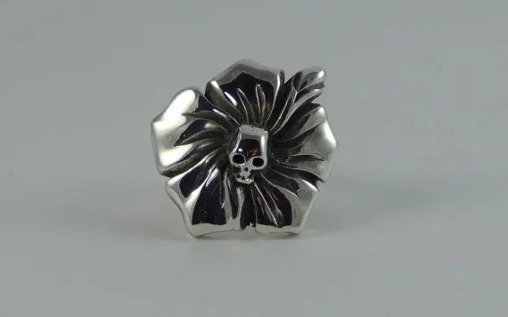 Hibiscus Flower Skull Ring Curiouser Collective