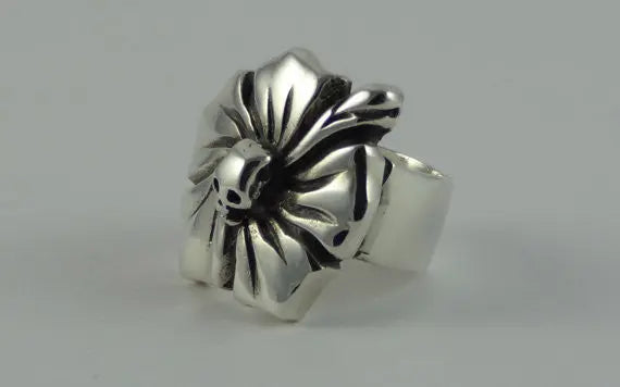 Hibiscus Flower Skull Ring Curiouser Collective