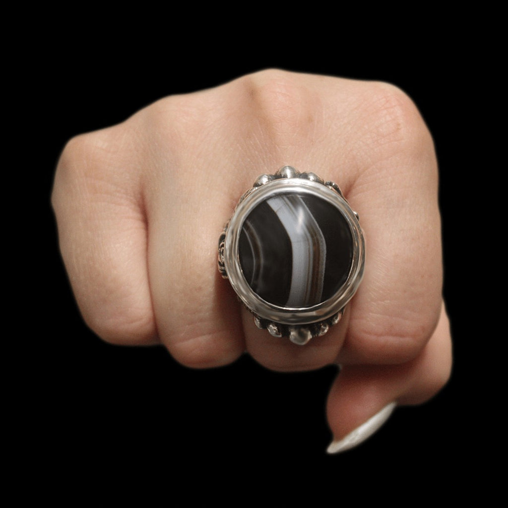 Large Pro Noblem Ring - Round Victorian Onyx... Curiouser Collective