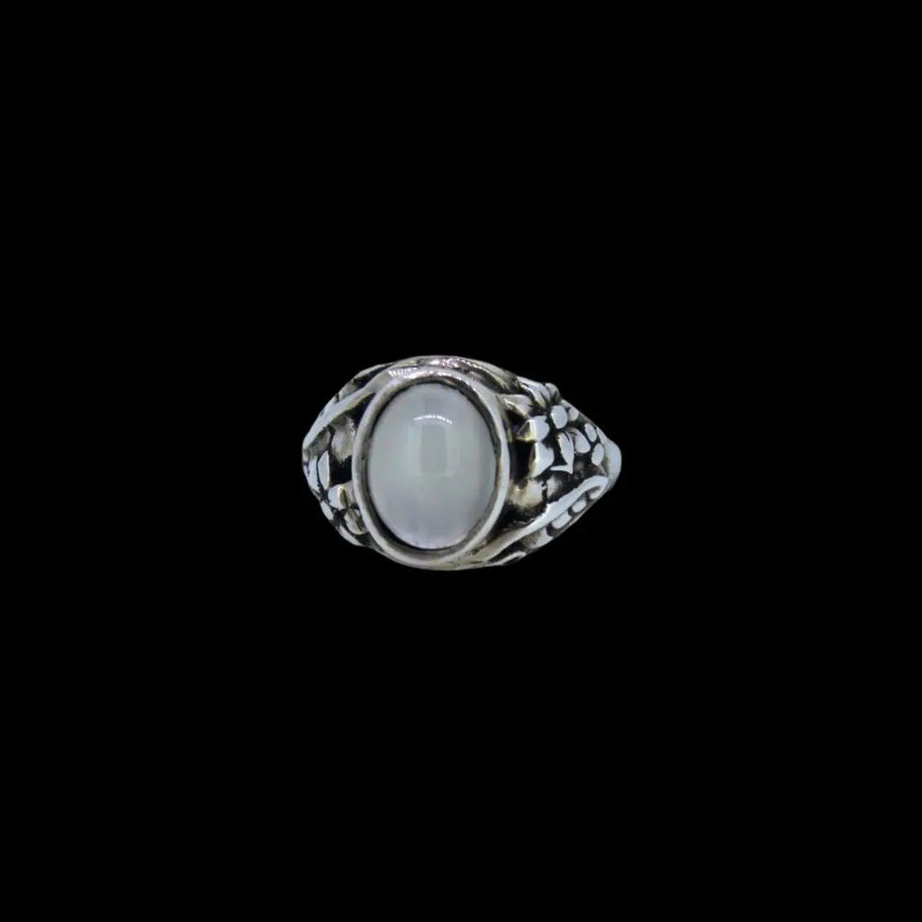 Leaf and Flower Moonstone Ring Curiouser Collective