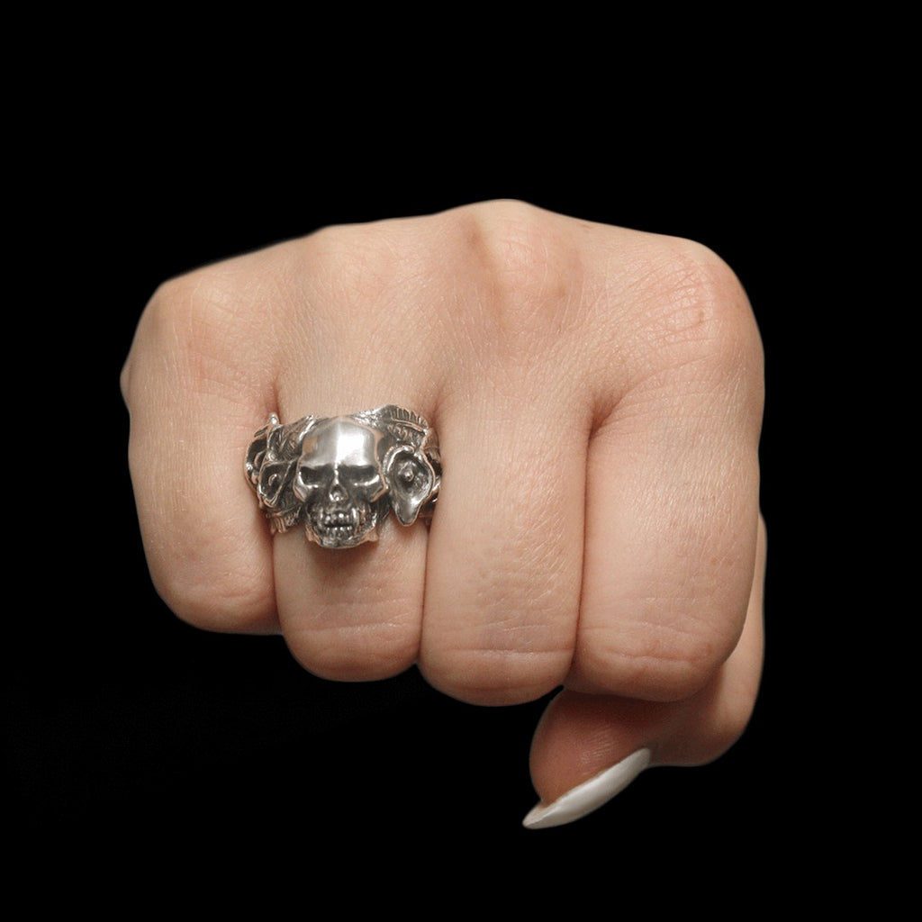 Lily & Skull Ring... Curiouser Collective