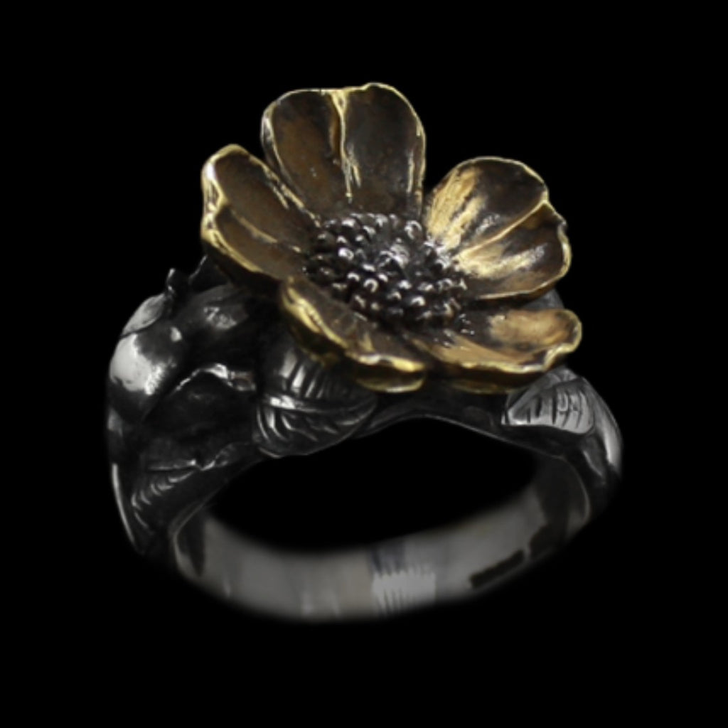 Poppy Ring - Gold Plated leafs... Curiouser Collective