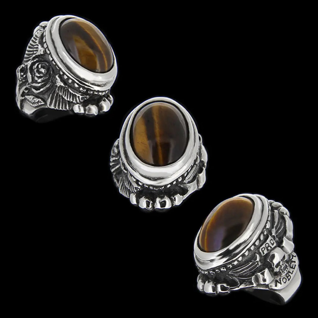 Pro-Noblem Ring Set with a Tigers Eye Curiouser Collective