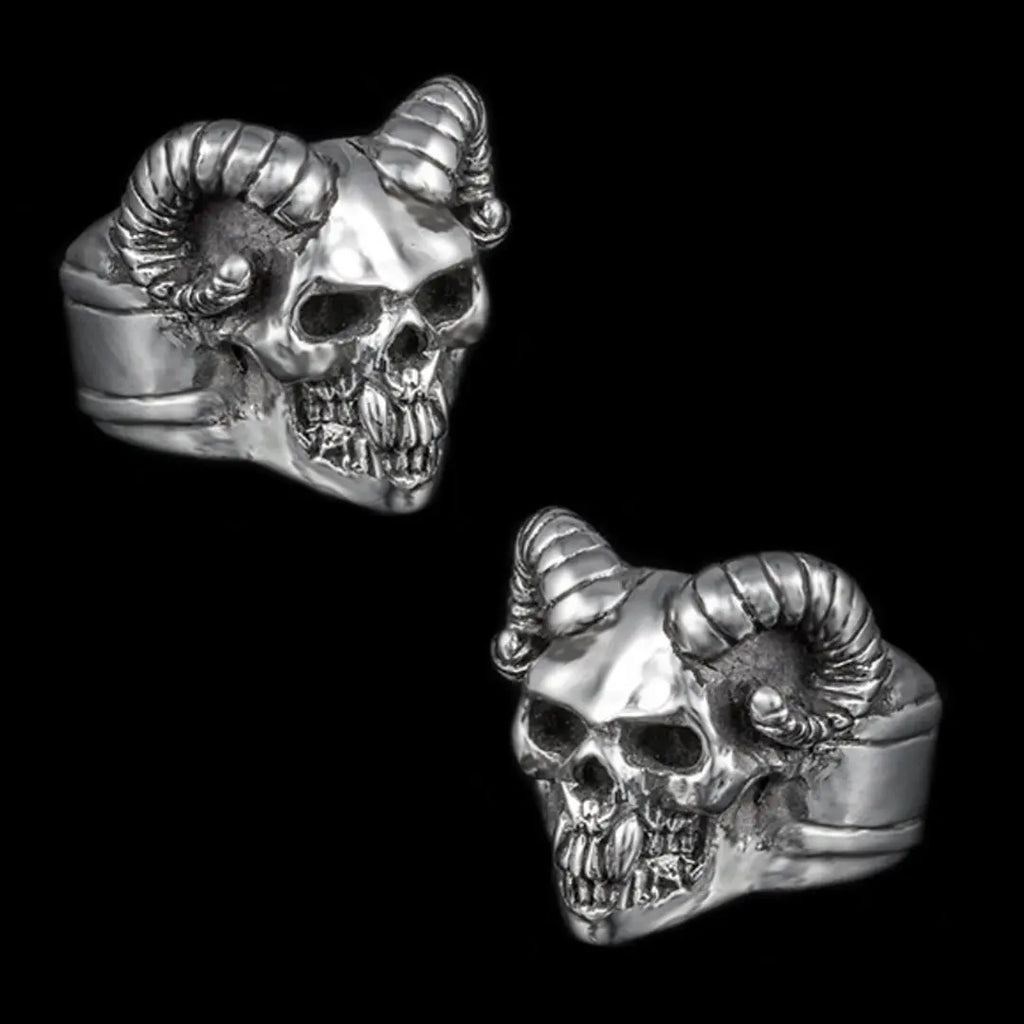 Sabbath Horned Skull Ring Curiouser Collective
