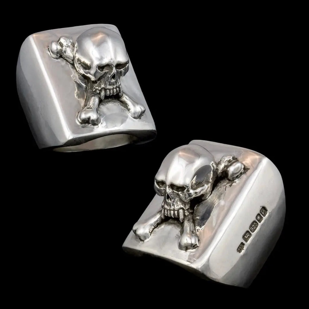 Skull & Crossbones Ring - Square Shank Curiouser Collective
