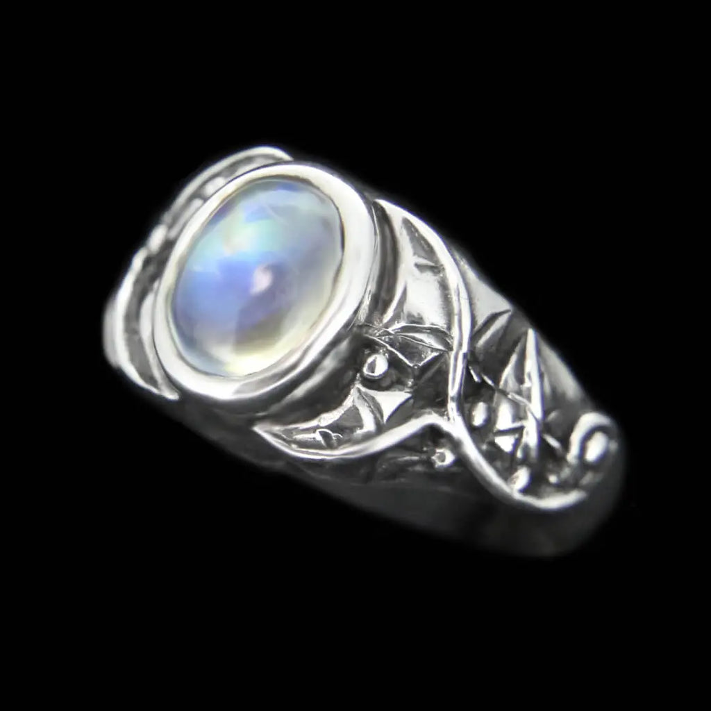 Small Ivy Leaf Ring - Moonstone Curiouser Collective