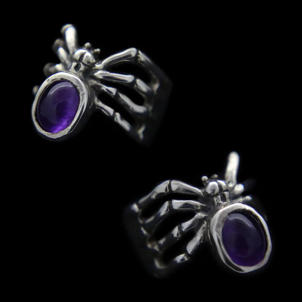 Spider Ring Set with an Amythest Curiouser Collective